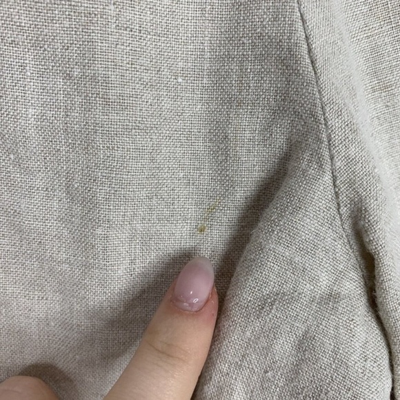 J. Jill Womens Pant Small Petite Beige Love Linen Elastic Waist Crop Lagenlook - Picture 10 of 13